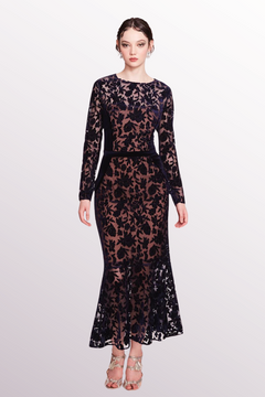 Velvet Cutwork Midi Dress Velvet Cutwork Midi Dress