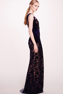 V-Neck Velvet Cutwork Dress V-Neck Velvet Cutwork Dress