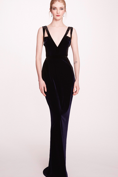 V-Neck Velvet Evening Dress V-Neck Velvet Evening Dress