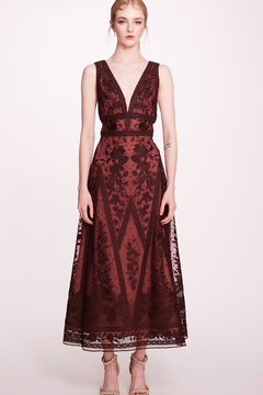 V-Neck Embroidered Tulle Dress V-Neck Embroidered Tulle Dress