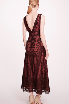V-Neck Embroidered Tulle Dress V-Neck Embroidered Tulle Dress