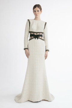 Long Sleeve Cutout Flared Gown Long Sleeve Cutout Flared Gown