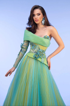 Off-Shoulder Corseted Gown