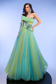 Off-Shoulder Corseted Gown