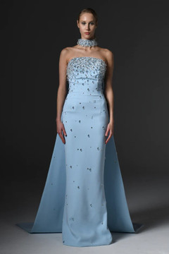 Fully Embroidered Crêpe Gown Fully Embroidered Crêpe Gown