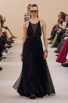 Embellished Neck Gown with Bow Detail Embellished Neck Gown with Bow Detail