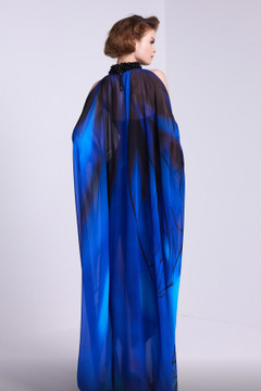 Fitted Gown with Semi-Sheer Overlay Fitted Gown with Semi-Sheer Overlay