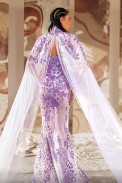 Strapless Gown with Cape Sleeves Strapless Gown with Cape Sleeves