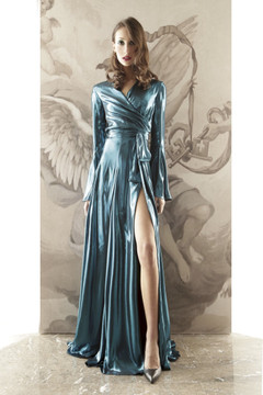 Gabriele Fiorucci Buciarelli Long Sleeve Wrap Gown