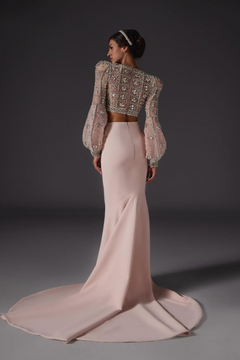 Embroidered Crop Top with Skirt Embroidered Crop Top with Skirt