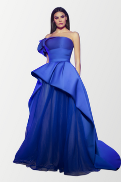 Strapless Draping Evening Gown Strapless Draping Evening Gown