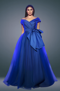 Off-Shoulder Dramatic Bow Gown Off-Shoulder Dramatic Bow Gown