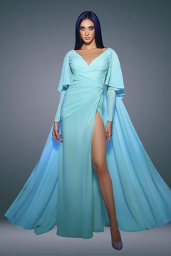 Long Sleeve V-Neck Evening Dress Long Sleeve V-Neck Evening Dress