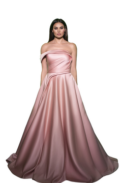 Single Off-Shoulder Evening Gown Single Off-Shoulder Evening Gown