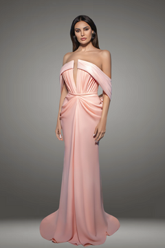 Off-Shoulder Crepe Evening Dress Off-Shoulder Crepe Evening Dress