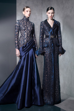 High Neck Dropped Waist Gown High Neck Dropped Waist Gown
