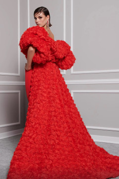 Strapless Flared Gown with Cape Strapless Flared Gown with Cape