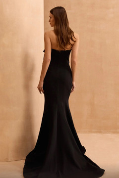 Strapless Flared Gown with Floral Strapless Flared Gown with Floral