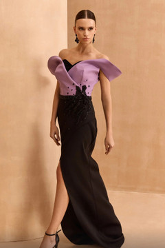 Off Shoulder Slim Slit Gown Off Shoulder Slim Slit Gown
