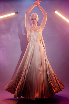Athena Satin Foil Gown Athena Satin Foil Gown
