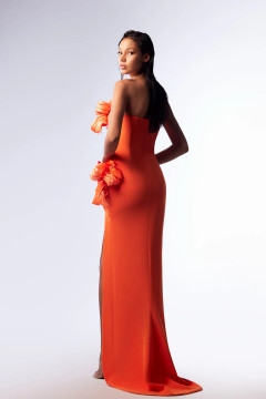 Strapless Open Leg Evening Dress