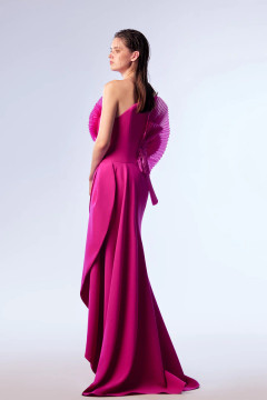 Strapless Ruffled Floral Gown Strapless Ruffled Floral Gown