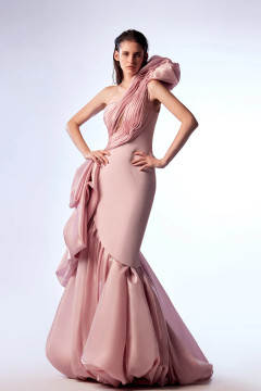 One-Shoulder Ruched Bodice Gown One-Shoulder Ruched Bodice Gown