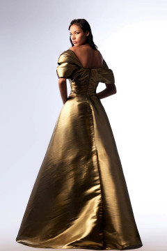 Short Sleeve Ruched Evening Gown Short Sleeve Ruched Evening Gown
