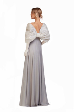 Off Shoulder Bow Sleeve Pleated Gown Off Shoulder Bow Sleeve Pleated Gown