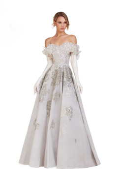 Embellished A-line Off Shoulder Gown Embellished A-line Off Shoulder Gown