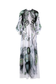 Printed Beaded -Gown Printed Beaded -Gown