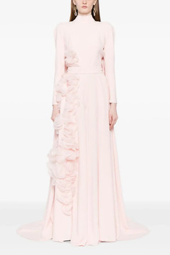Crepe Kaftan with Organza Flowers Crepe Kaftan with Organza Flowers
