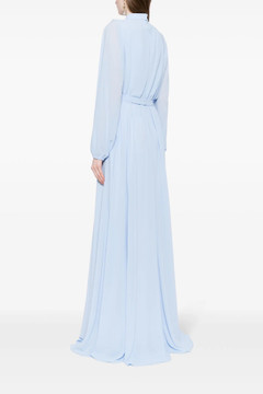 Crepe Georgette Kaftan with Embroidered Flowers Crepe Georgette Kaftan with Embroidered Flowers