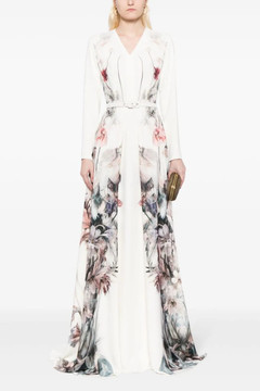 Crepe Flowers Printed Kaftan Crepe Flowers Printed Kaftan