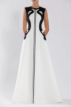 Neoprene Gown with Abstract Cuts Neoprene Gown with Abstract Cuts