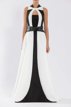 Neoprene Gown with Contrasting Cuts Neoprene Gown with Contrasting Cuts