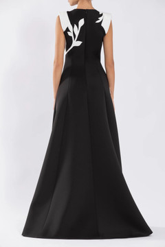 Neoprene Gown with Floral Embroidery Neoprene Gown with Floral Embroidery