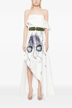 Off the Shoulder Taffeta Printed Gown Off the Shoulder Taffeta Printed Gown