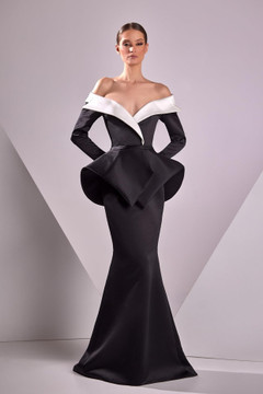 Satin Duchesse Off Shoulder Gown Satin Duchesse Off Shoulder Gown