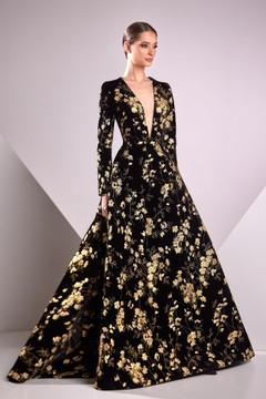 Velvet Devoré A-Line Gown Velvet Devoré A-Line Gown
