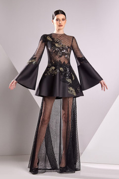 Tulle, Mikado and Lace Gown Tulle, Mikado and Lace Gown