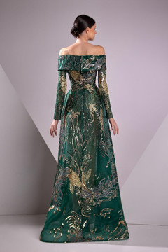 Lace Embroidered Off Shoulder Gown Lace Embroidered Off Shoulder Gown