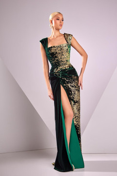 Velvet Devoré Cap Sleeve Gown Velvet Devoré Cap Sleeve Gown