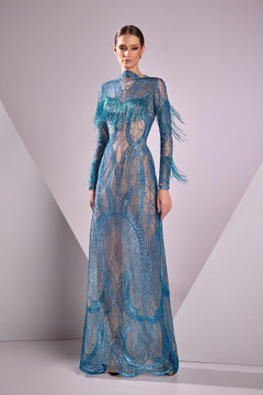 Lace Gown with Charleston Fringe Lace Gown with Charleston Fringe