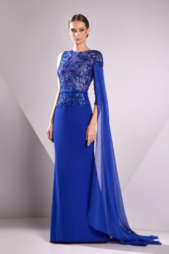 Crepe Cady and Chiffon Gown Crepe Cady and Chiffon Gown
