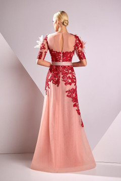 Tulle and Guipure Embroidered Gown Tulle and Guipure Embroidered Gown