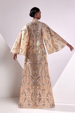 Lace Lamé Gown