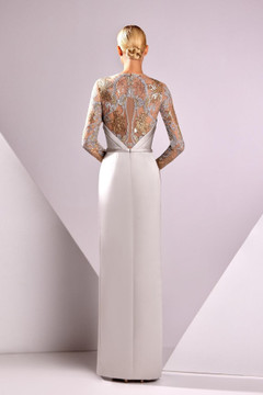 Satin and Lace Lamé Gown Satin and Lace Lamé Gown