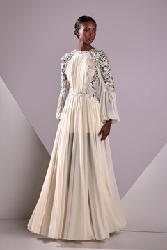 Chiffon and Guipure Gown Chiffon and Guipure Gown