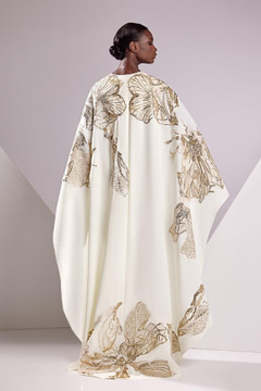 Crepe and Lace Embroidery Gown Crepe and Lace Embroidery Gown